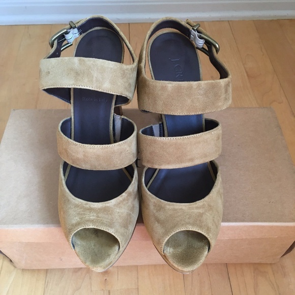 J.Crew Collins suede platform sandal sz 9 - Picture 5 of 7